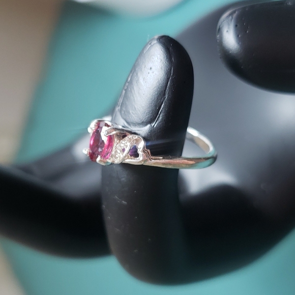 Sterling 925 Silver Ring with 0.6 CT Mystic Topaz - Picture 3 of 5